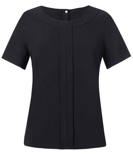 Brook Tav. Lds Verona S/S Blouse - Black - 10